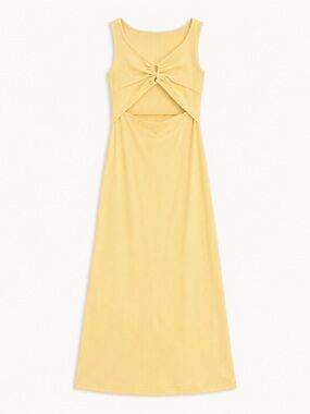 Commense Yellow Knot-Front Maxi Dress